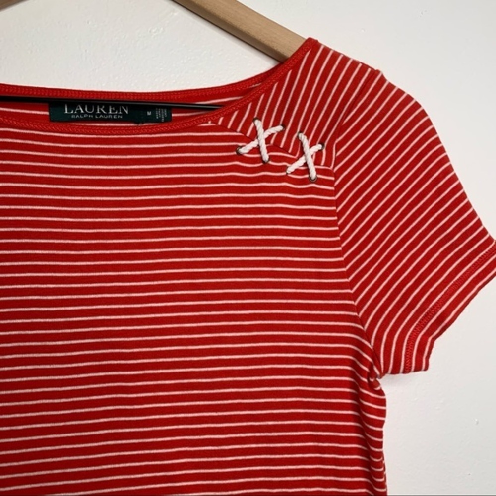 Lauren Ralph Lauren Red & White Stripe Shirt - Picture 3 of 7